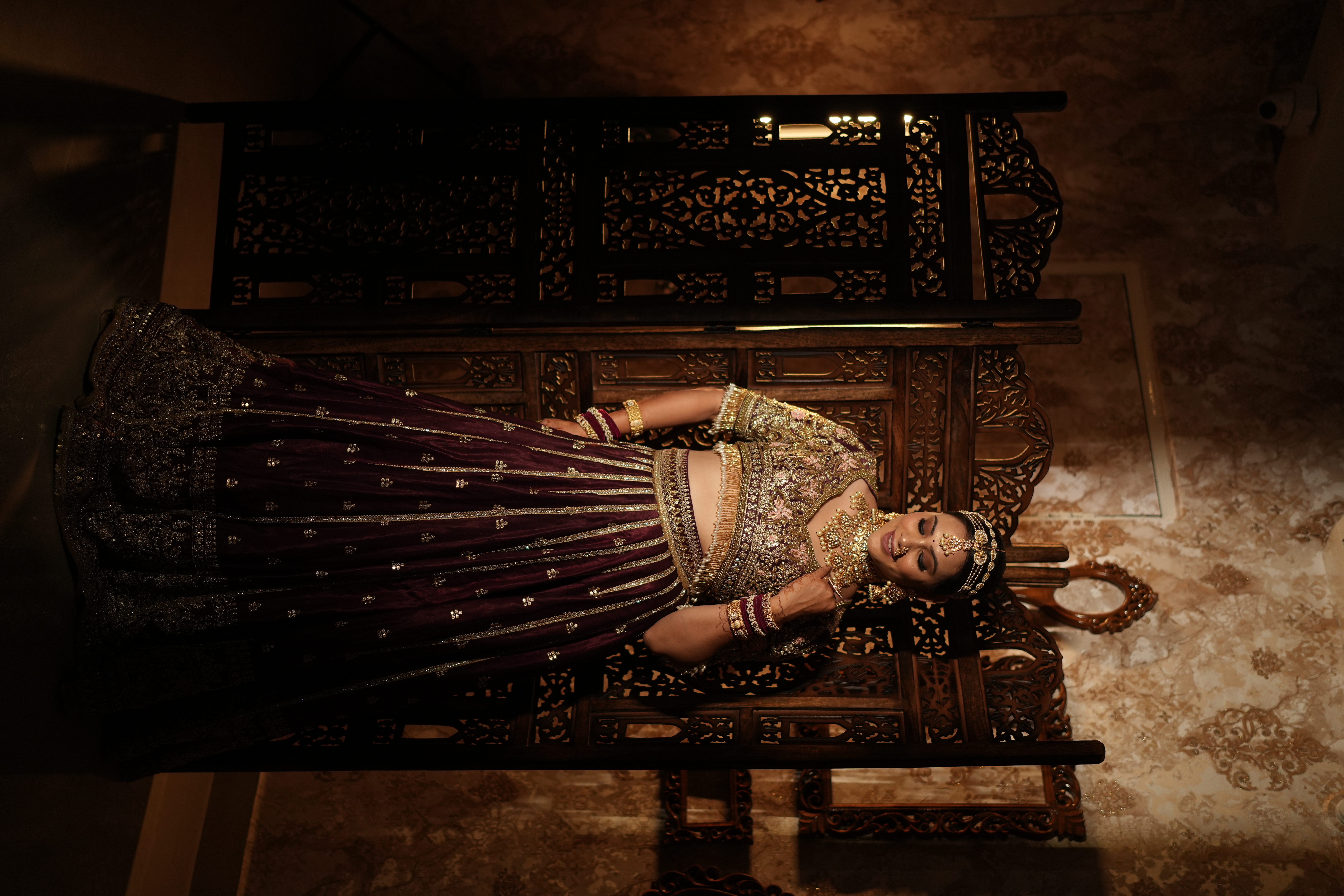 Bridal makeup look created by Makeover By Alfina, professional makeup artist in Pune.